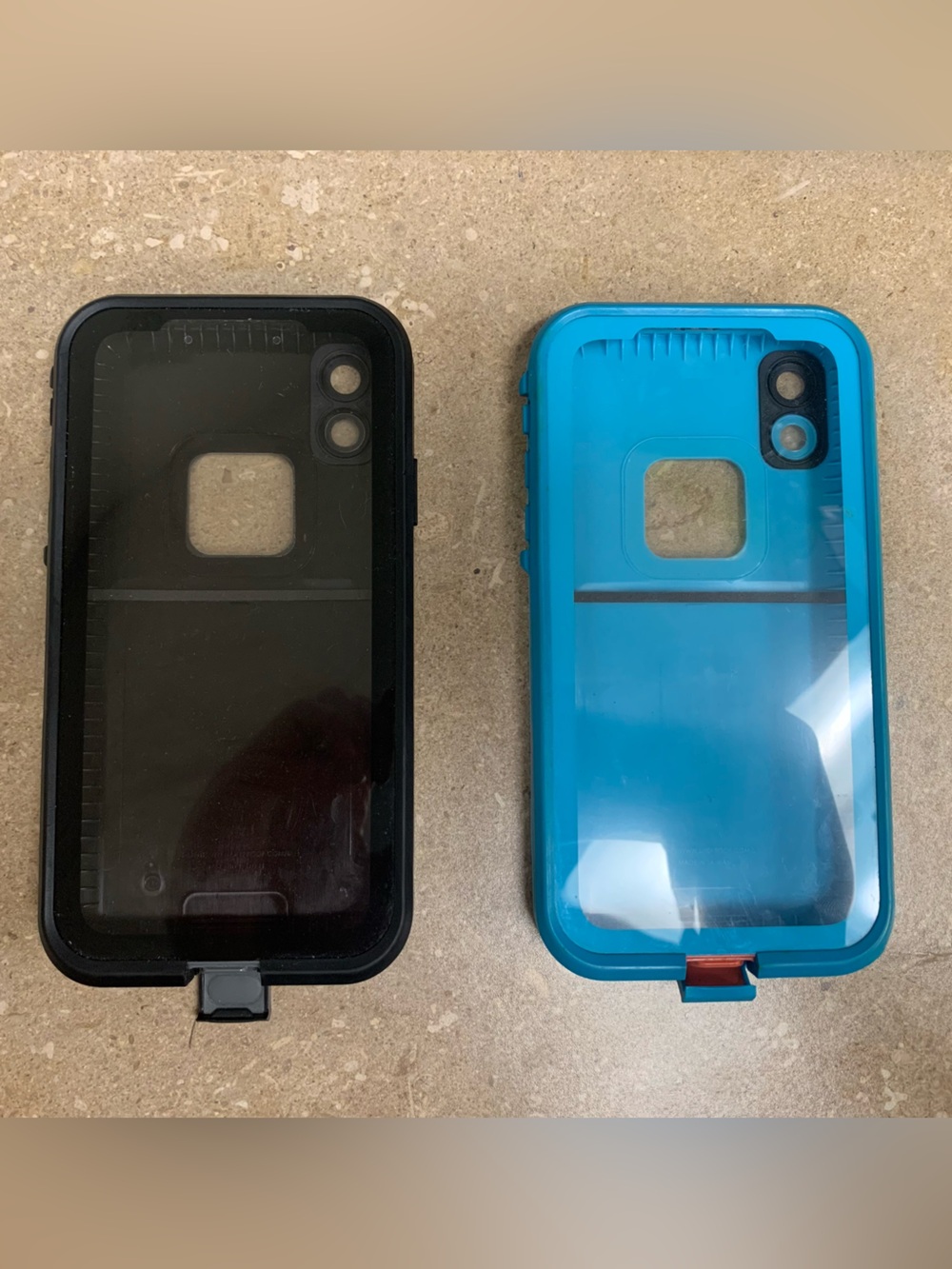 “2” LifeProof Waterproof iphone XR Phone Cases- Black & Blue
